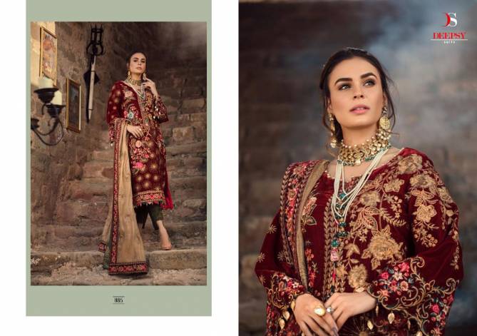 Deepsy Aniiq 1181 Fancy Festive Winter Wear Velvet Pakistani Salwar Suits Collection